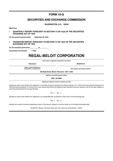 Thumbnail Regal Rexnord 10-Q Quarterly Report FY 