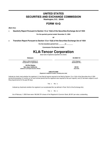 Thumbnail KLA 10-Q Quarterly Report FY 