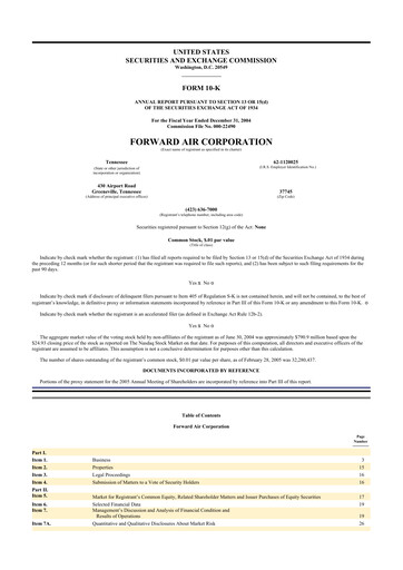 Thumbnail Forward Air 10-K Annual Report 