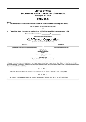 Thumbnail KLA 10-Q Quarterly Report FY 