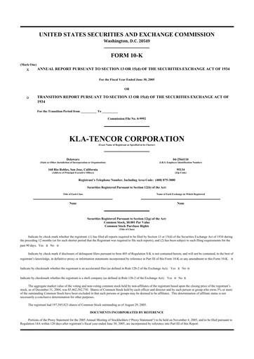 Thumbnail KLA 10-K Annual Report 