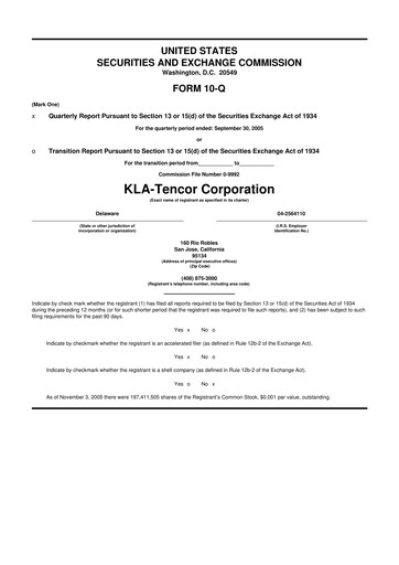 Thumbnail KLA 10-Q Quarterly Report FY 