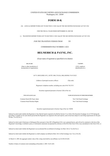 Thumbnail Helmerich & Payne

 10-K Annual Report 