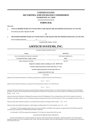 Thumbnail Amtech Systems 10-K Annual Report 
