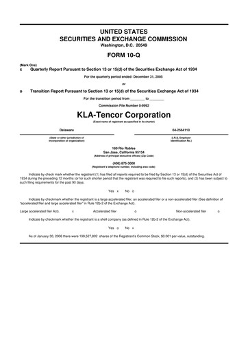 Thumbnail KLA 10-Q Quarterly Report FY 