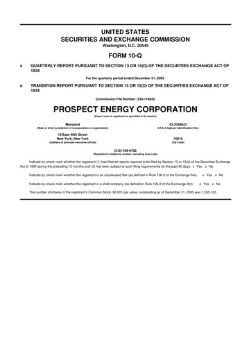 Thumbnail Prospect Capital 10-Q Quarterly Report FY 