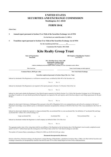 Thumbnail Kite Realty 10-K Annual Report 