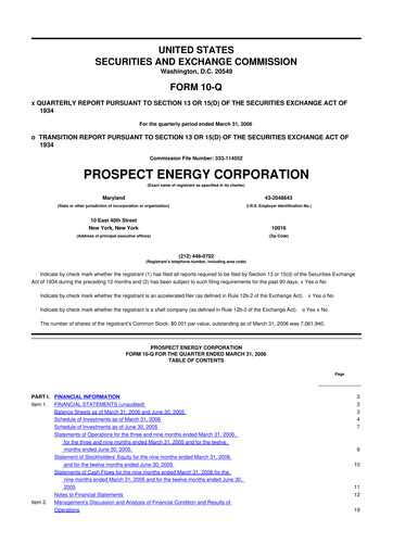 Thumbnail Prospect Capital 10-Q Quarterly Report FY 