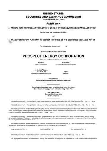 Miniature Prospect Capital 10-K Rapport annuel 