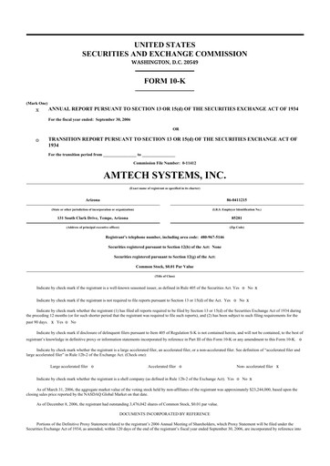 Thumbnail Amtech Systems 10-K Annual Report 