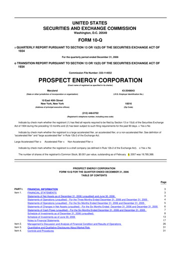 Thumbnail Prospect Capital 10-Q Quarterly Report FY 