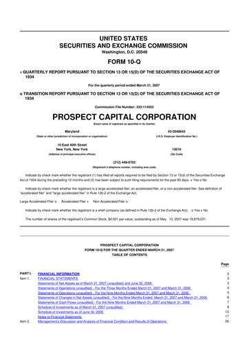 Thumbnail Prospect Capital 10-Q Quarterly Report FY 