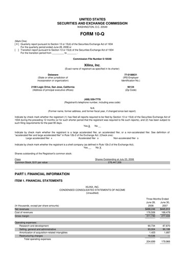 Thumbnail Xilinx 10-Q Quarterly Report FY 