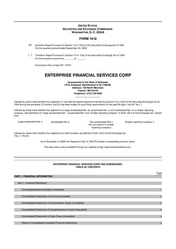 Vorschaubild Enterprise Financial Services Corp 10-Q Quartalsbericht  