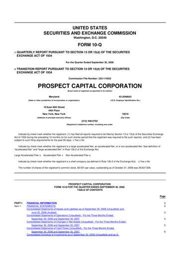 Thumbnail Prospect Capital 10-Q Quarterly Report FY 