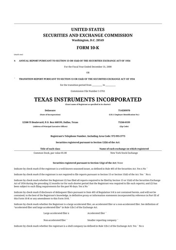 Thumbnail Texas Instruments 10-K Annual Report 
