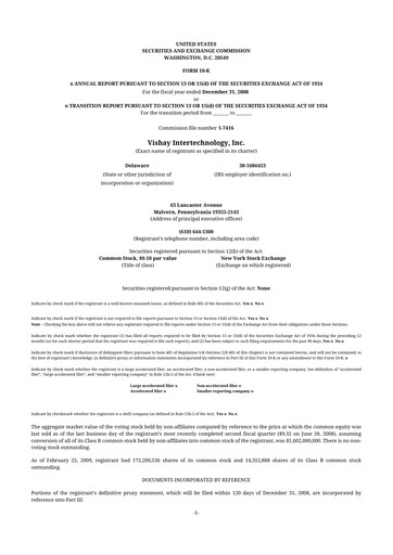 Thumbnail Vishay Intertechnology
 10-K Annual Report 