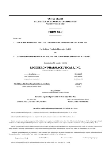 Thumbnail Regeneron Pharmaceuticals 10-K Annual Report 