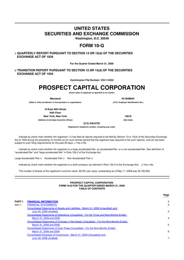 Thumbnail Prospect Capital 10-Q Quarterly Report FY 