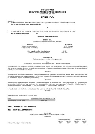 Thumbnail Xilinx 10-Q Quarterly Report FY 