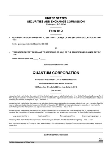 Vorschaubild Quantum Corporation 10-Q Quartalsbericht  