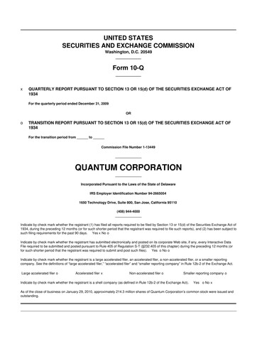 Vorschaubild Quantum Corporation 10-Q Quartalsbericht  