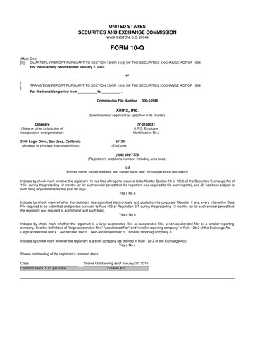 Thumbnail Xilinx 10-Q Quarterly Report FY 
