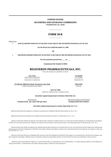 Thumbnail Regeneron Pharmaceuticals 10-K Annual Report 