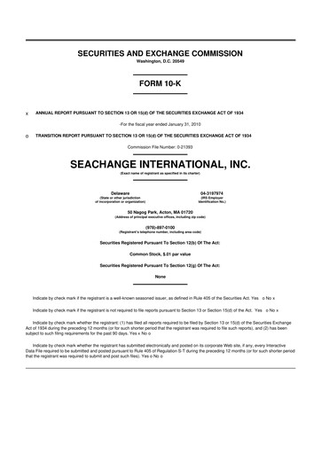Thumbnail SeaChange International 10-K Annual Report 