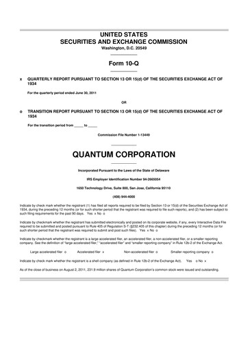 Vorschaubild Quantum Corporation 10-Q Quartalsbericht 2012 