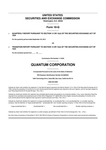 Vorschaubild Quantum Corporation 10-Q Quartalsbericht 2013 