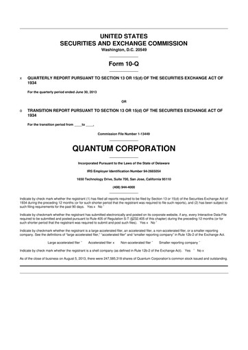 Vorschaubild Quantum Corporation 10-Q Quartalsbericht 2014 
