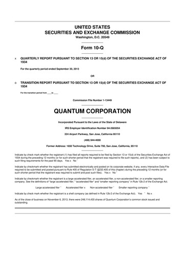 Vorschaubild Quantum Corporation 10-Q Quartalsbericht 2014 