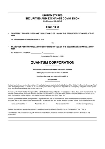 Vorschaubild Quantum Corporation 10-Q Quartalsbericht 2014 