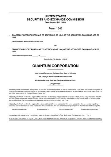 Vorschaubild Quantum Corporation 10-Q Quartalsbericht 2015 