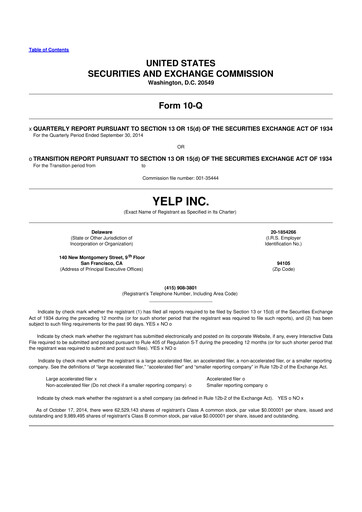 Miniature Yelp 10-Q Rapport trimestriel 2014 