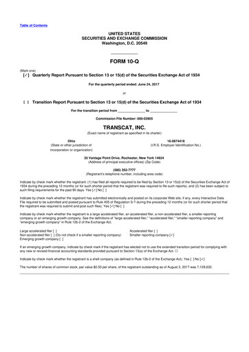 Thumbnail Transcat 10-Q Quarterly Report FY2017 