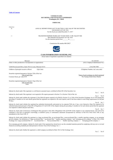 Thumbnail Cass Information Systems 10-K Annual Report 2017