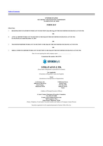 Thumbnail Stratasys 20-F Annual Report 2019