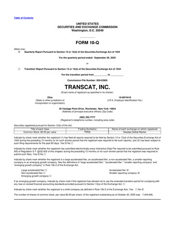 Thumbnail Transcat 10-Q Quarterly Report FY2021 