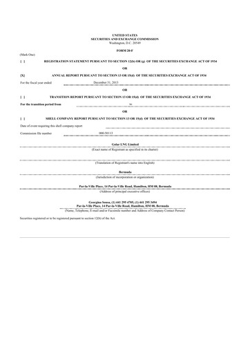 Thumbnail Golar LNG
 20-F Annual Report 2013