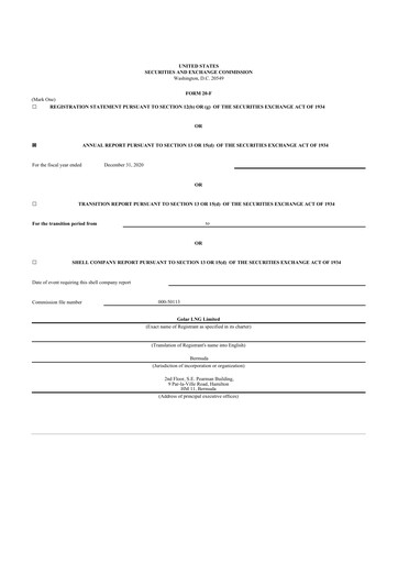 Thumbnail Golar LNG
 20-F Annual Report 2020