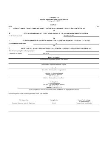 Thumbnail Golar LNG
 20-F Annual Report 2021