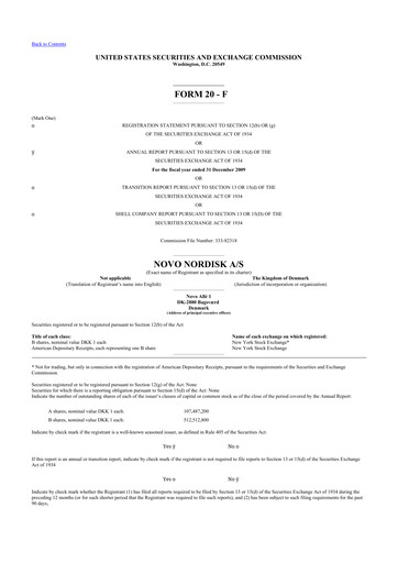 Thumbnail Novo Nordisk 20-F Annual Report 