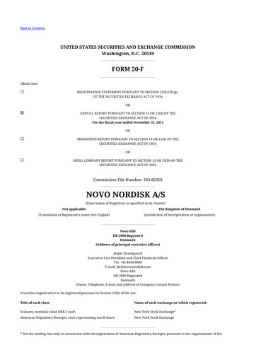 Thumbnail Novo Nordisk 20-F Annual Report 