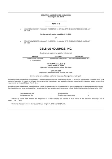 Thumbnail Celsius Holdings
 10-Q Quarterly Report FY 