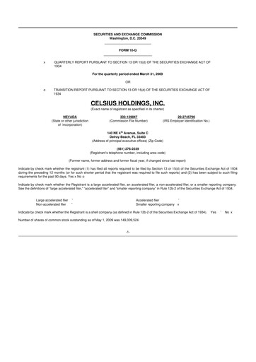 Thumbnail Celsius Holdings
 10-Q Quarterly Report FY 