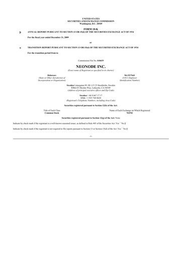 Thumbnail Neonode 10-K Annual Report 