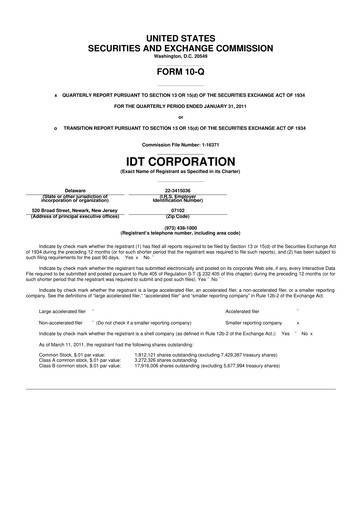 Thumbnail IDT Corporation
 10-Q Quarterly Report FY 