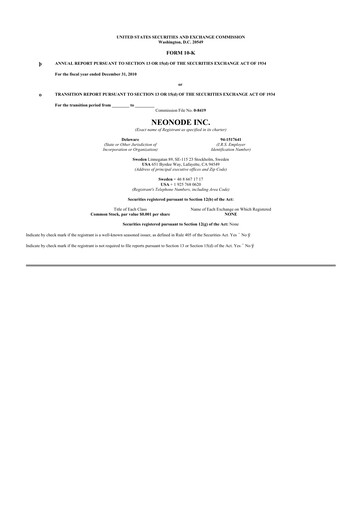 Thumbnail Neonode 10-K Annual Report 